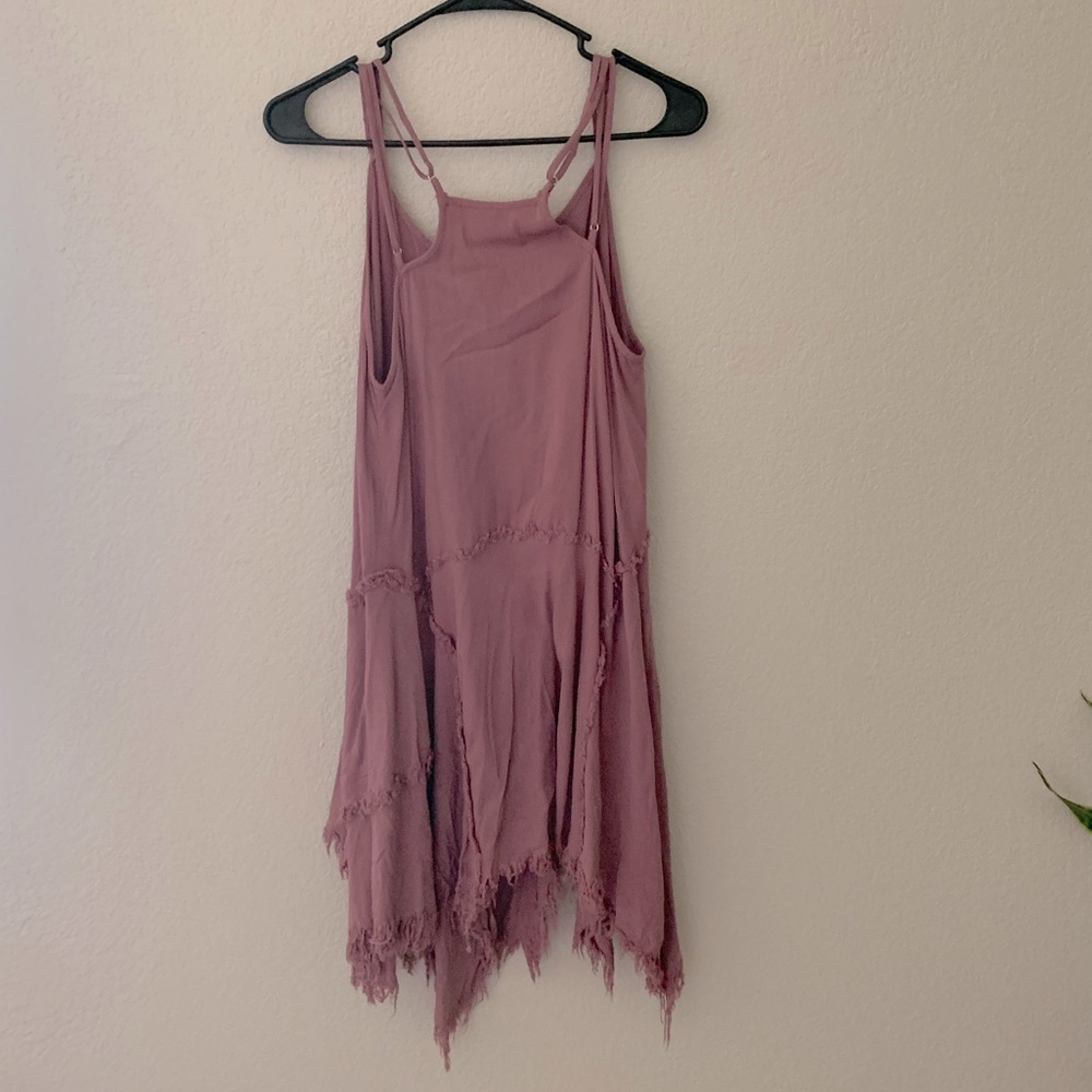 Free People Dusty Mauve Handkerchief Hem Tank Dress - Picture 2 of 4